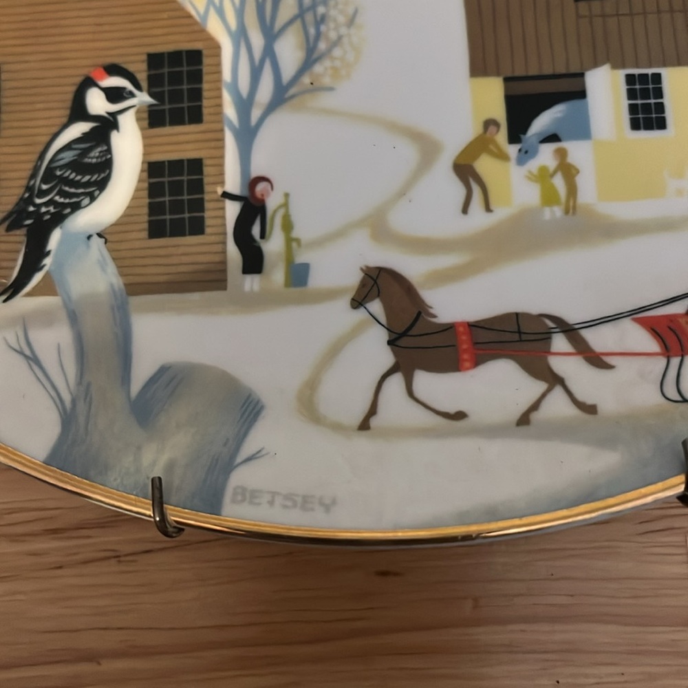 1981 Betsey Bates Christmas on the farm plate series #1289A Excellent condition. - Picture 2 of 3